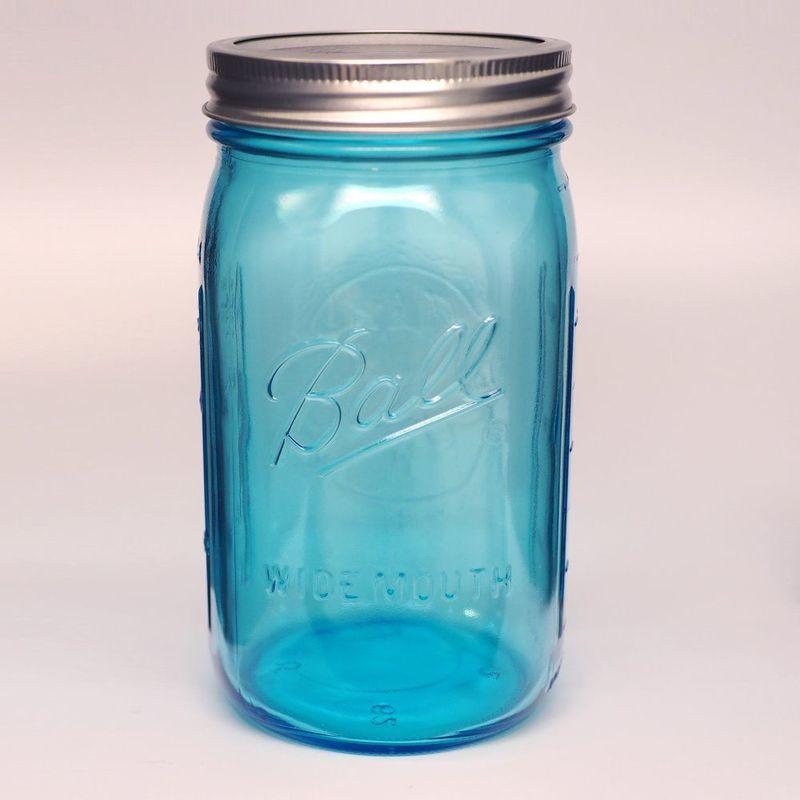 【Sunny Buy 生活館】Ball 梅森罐 32oz 藍色寬口罐 收納罐 梅森瓶 Mason 罐子沙拉