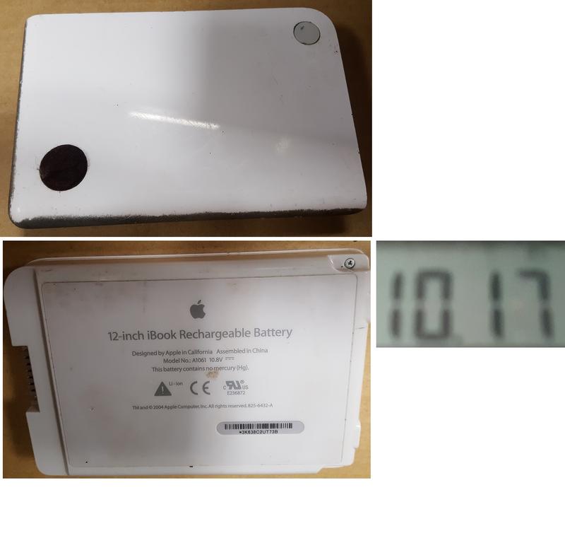 二手頻果APPLE iBook G3 G4  A1061 10.8V原廠筆電電池(初步測試有電壓輸出當測試報帳零件品)