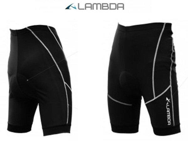 【有氧細胞】LAMBDA蘭帕達1/2灰線騎行短褲~1.8CM藍墊