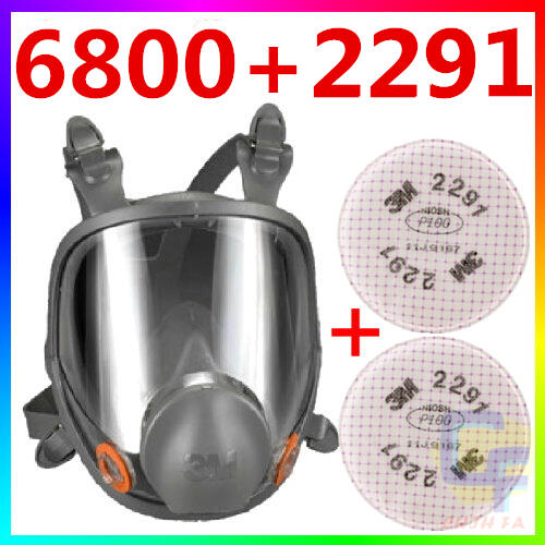 ◎智發◎3M 6800+2291雙罐全罩式防毒面具(三件組)(粉塵 棉塵 麵粉粉塵 濾毒棉 3M防毒面具 2091)