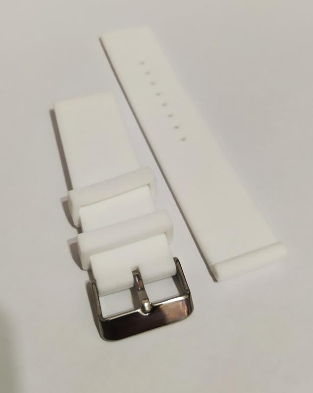 (錶哥鐘錶小站)高級聚合矽膠防水錶帶白色(平面紋)~18mm~20mm~22mm~24mm