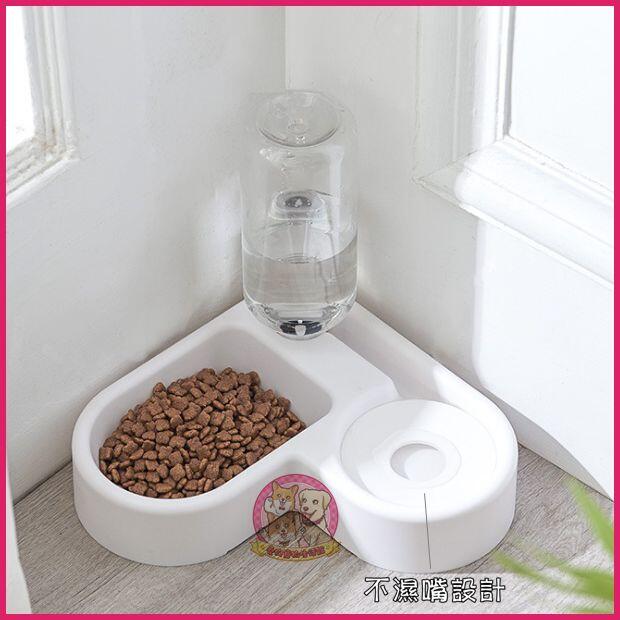 🐶牆角 心型 貓咪狗狗自動餵食飲水器500ML(不濕嘴設計)🐱狗碗 貓碗 寵物兩用碗 寵物飲水器 寵物碗