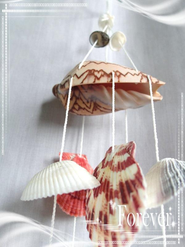 【自然精品屋】天然海洋貝殼風鈴，浪漫峇厘島海洋風情風鈴，扇貝殼藝術造型設計風鈴，貝殼風鈴，風鈴， 風鈴吊飾~4