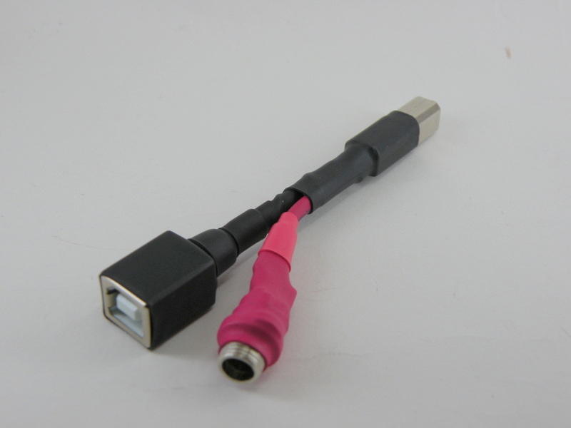 USB電源/訊號分離轉接頭-B公轉B母+DC座(5.5/2.1)