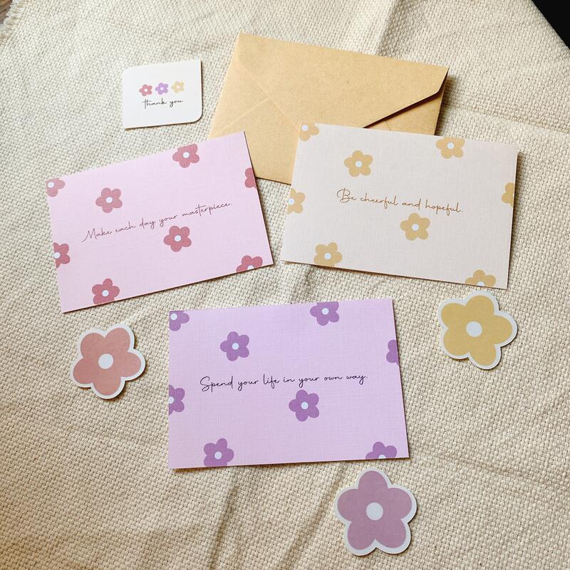 ✾安心文室｜✿花朵✿卡片共3色(包色更優惠)_卡片、心意小卡、手寫卡片、祝福卡、鼓勵小卡