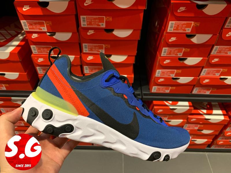 S.G Nike React Element 55 藍色 戶外 休閒 運動 慢跑鞋 BQ6166-403