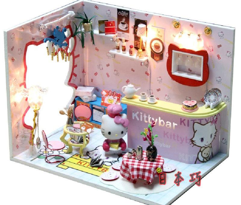 【日本巧鋪】聖誕禮物 生日禮物 DIY小屋 新款袖珍屋 娃娃屋 手工藝模型屋 A26 Kitty BAR 