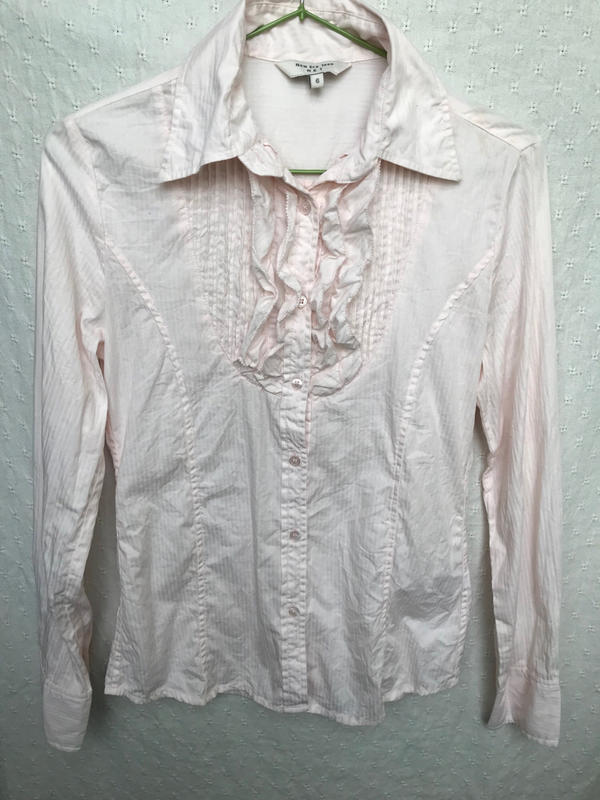 (二手很新)NET 粉紅色 素色長袖襯衫6(女款) 純棉襯衫