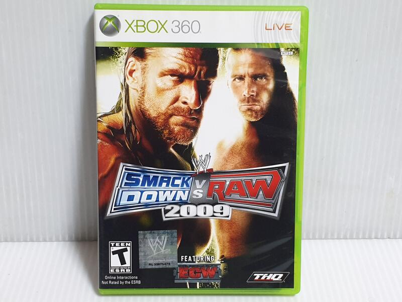 {哈帝電玩}~XBOX360 原版遊戲 WWE 激爆職業摔角 2009 WWE Raw 英文版 光碟近無刮 有盒書~