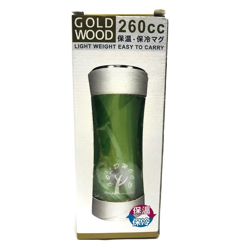 日本製造GOLD WOOD保溫杯260ml 一體成型杯內無接縫㊣304不鏽鋼保溫瓶 保冰杯 隨行杯-省錢工坊-