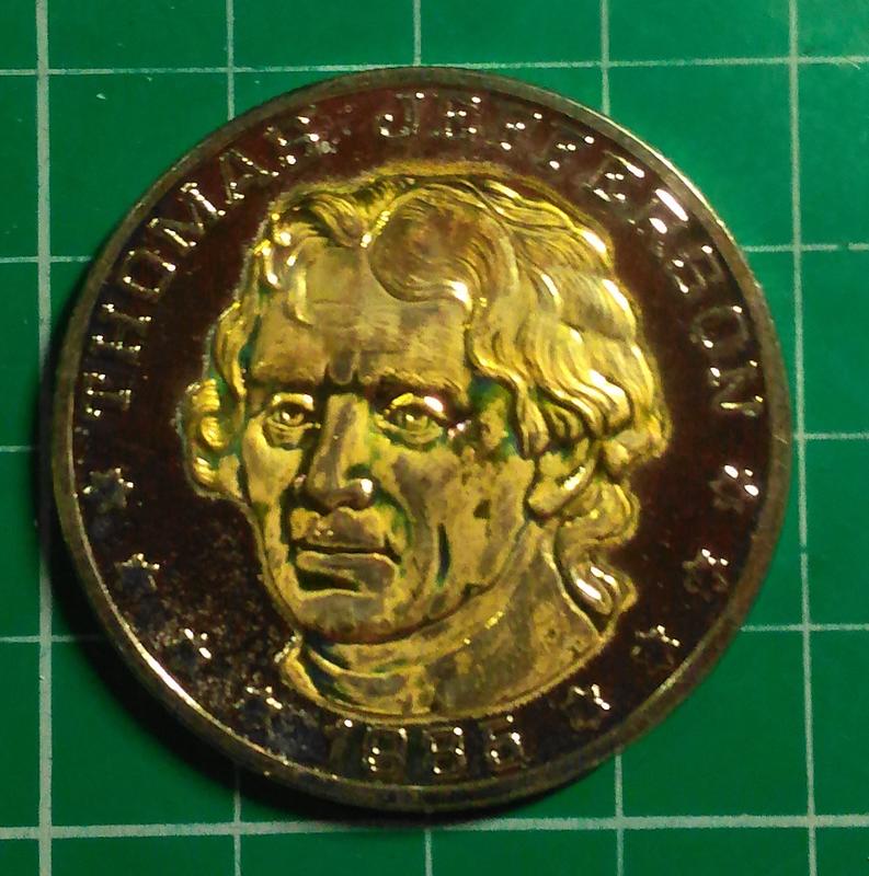 外國 各式代幣紀念章  非錢幣 特價代幣 美國總統傑佛遜  品相如圖 @H1032