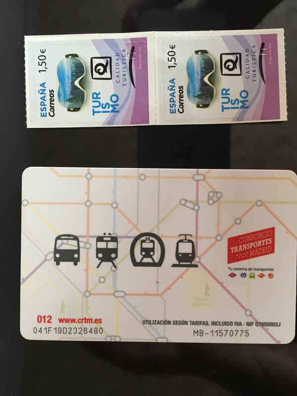 西班牙馬德里公車 捷運卡 與 西班牙郵票