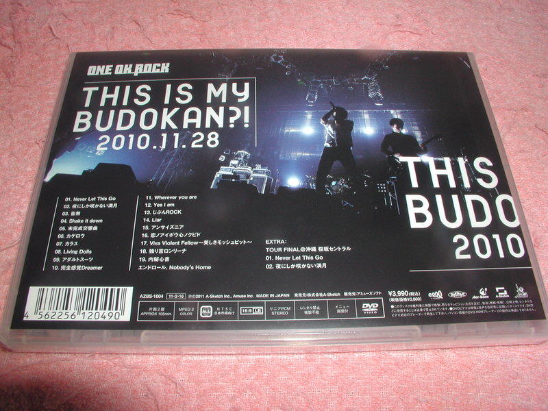 ONE OK ROCK 首次武道館公演THIS IS MY BUDOKAN 2010.11.28日版DVD