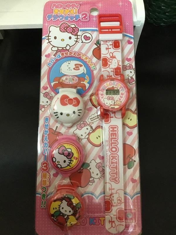 瑪奇格 日本原裝進口 Hello Kitty 子供用 電子錶 附三個錶蓋