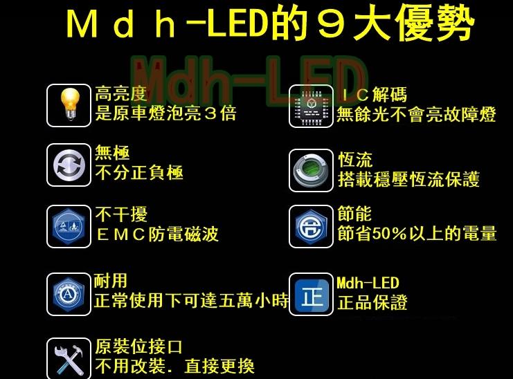 Mdh-LED (買一送一)真正雙解碼無極性恆流穩壓 雙尖室內燈/車牌燈 歐規3030晶片 w203 w204 GOLF