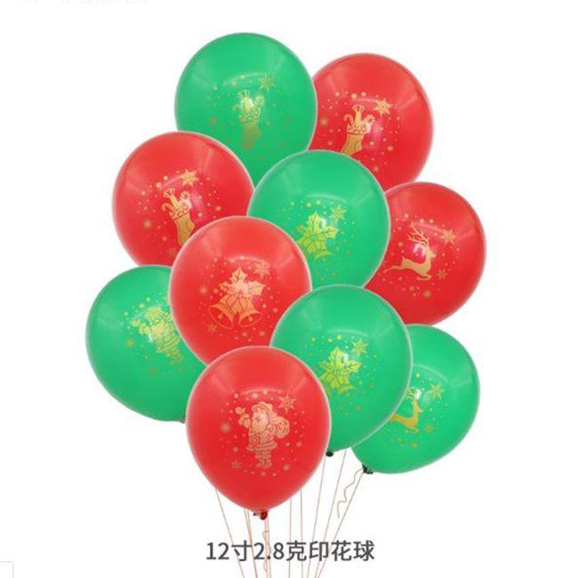 聖誕節 雪人 聖誕樹 聖誕老人 (12吋/10入) 圓型氣球 空飄 氣球 聖誕節氣球 雙色氣球【M44000601】