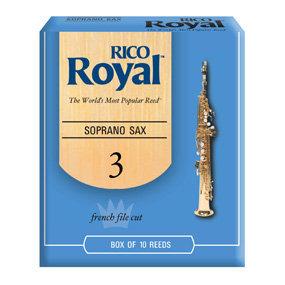 【華邑樂器27218-3】Rico Royal 高音薩克斯風竹片 3號 (10片裝 Soprano Sax 公司貨)
