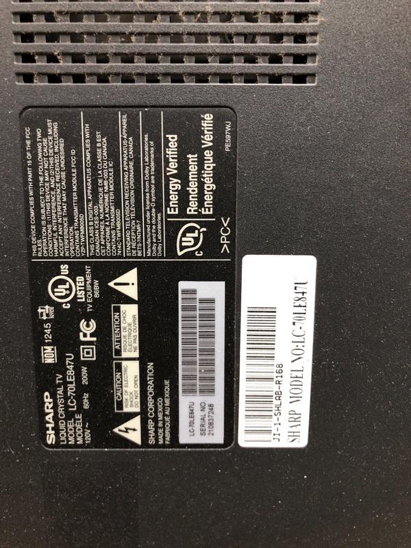 【雅騰液晶】夏普 SHARP 70吋 LC70LE847U DPS162RP1需拆電源板來維修 (SNY304) 露天市集 全台