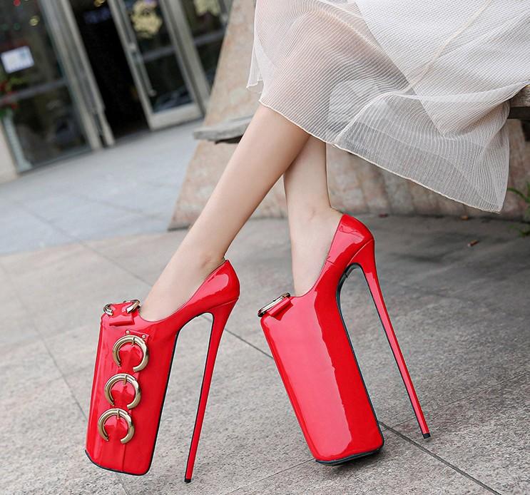 美晶聚💎2020新款30CM超高跟鞋鋼管舞夜店 黑色 紅色大碼高跟鞋