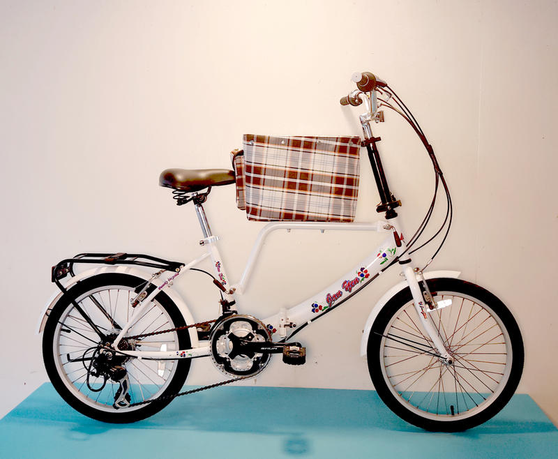 JY (豪華版) 台製 20吋 21速 SHIMANO 摺疊 (中籃) 寵物車 寵物腳踏車 寵物自行車 (白色) 寵物籃