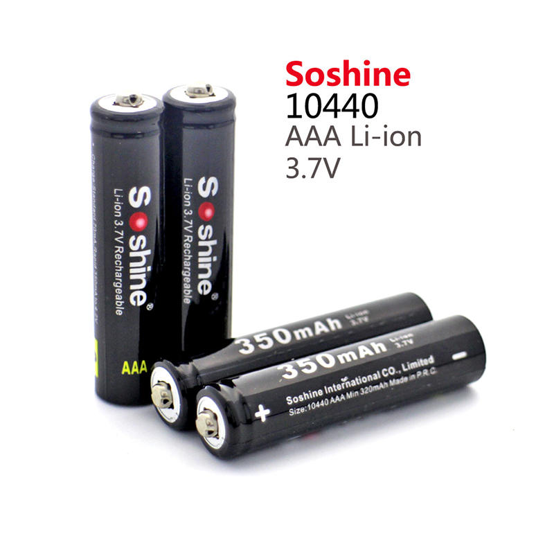 【錸特光電】Soshine 10440 4號 四號 AAA 3.7V 350mAh 凸點鋰電池 鋰離子電池 充飽4.2V