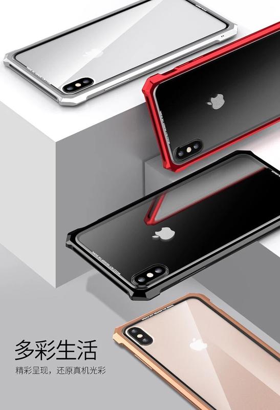 KINGCASE (現貨) iPhone XR 6.1 金屬邊框鋼化玻璃背蓋後蓋 手機殼保護套