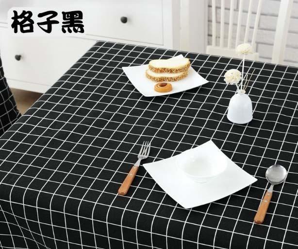 【批貨達人】北歐簡約棉麻桌布 (140X200) 田園格子布藝餐桌布 拍照背景布