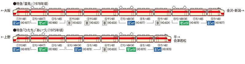 玩具共和國] TOMIX HO-9078 国鉄485系特急電車(初期型・クロ481-100