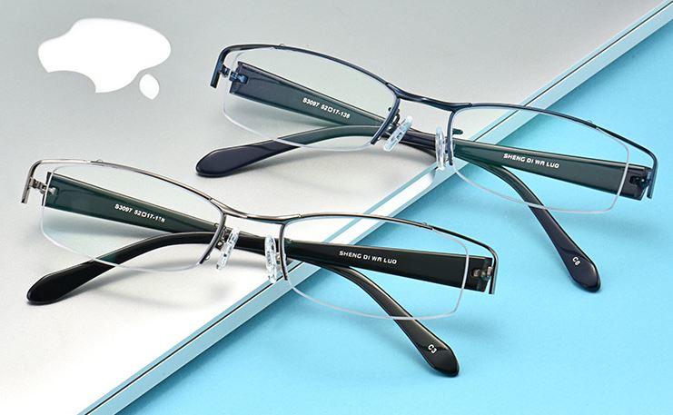 抗藍光護目鏡 防藍光平光眼鏡 半框抗藍光眼鏡 槍色金屬鏡框