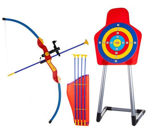 男孩弓箭玩具兒童射擊玩具套裝神射帶紅外瞄準器投擲射擊運動玩具男孩禮物 吸盤弓弩 帶紅外線