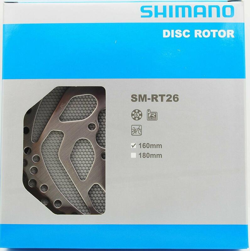 艾祁單車 Shimano SM-RT26-S 國際標準 6孔 160MM 碟盤，盒裝公司貨