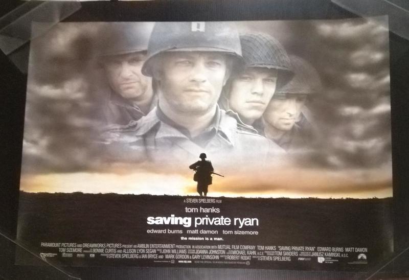 絕版【雙面英國版電影海報】搶救雷恩大兵 Saving Private Ryan (1998年) 橫式限量收藏海報