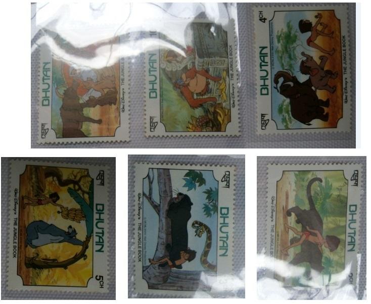 不丹 BHVTAN 卡通郵票 小泰山 狼孩子 1983