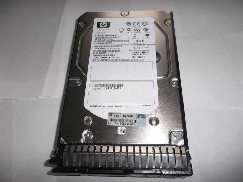 HP SAS 450G 15K 3.5吋硬碟,EF0450FARMV,516810-002,良品