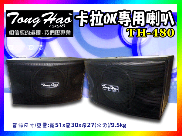 【綦勝音響批發】TongHao™ 轟天雷 10吋懸吊式喇叭 TH-480 (劇院環繞最佳選擇) 2015新上市 New!