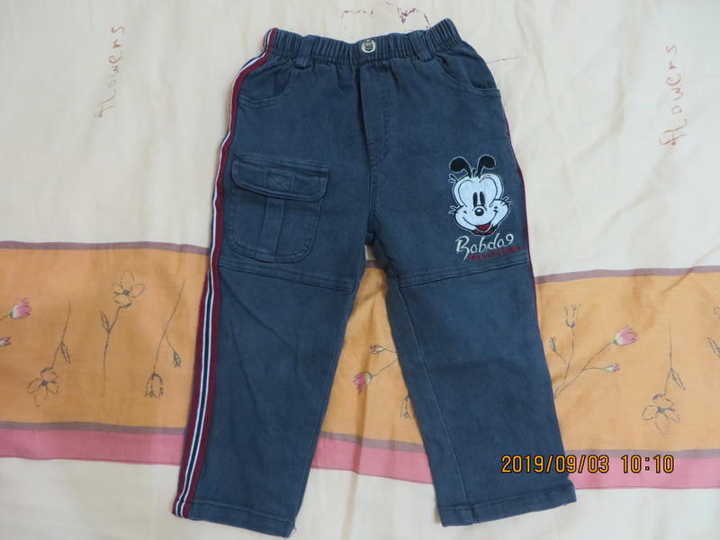 兒童BOBDOG藍色鬆緊牛仔長褲(約適1~3歲)(桂花霆G014)