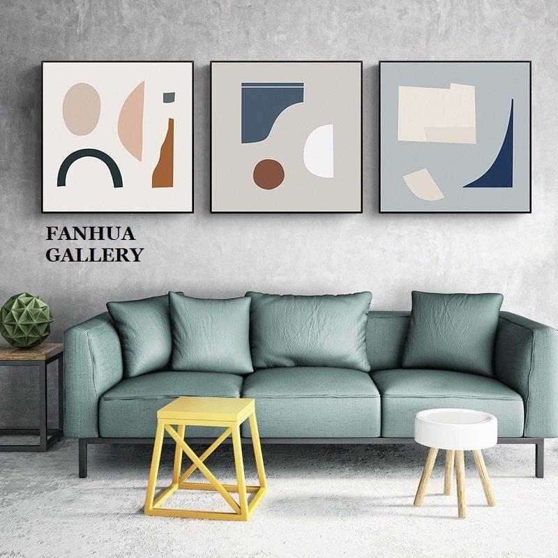 C - R - A - Z - Y - T - O - W - N　北歐簡約幾何抽象色塊掛畫客廳沙發背景壁畫現代裝飾畫