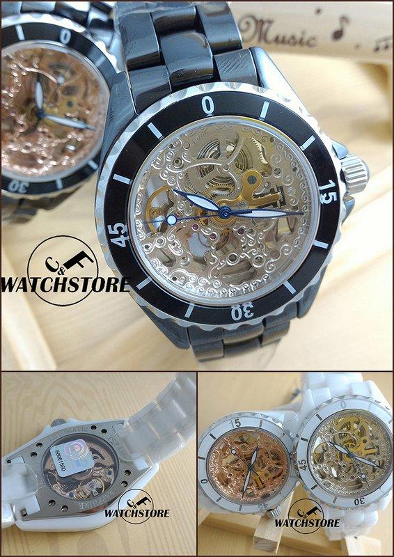  C&F  經典J12全陶瓷簍空自動上鍊機械腕錶  范倫鐵諾( Valentino Coupeau) 台灣製造 媲美精工