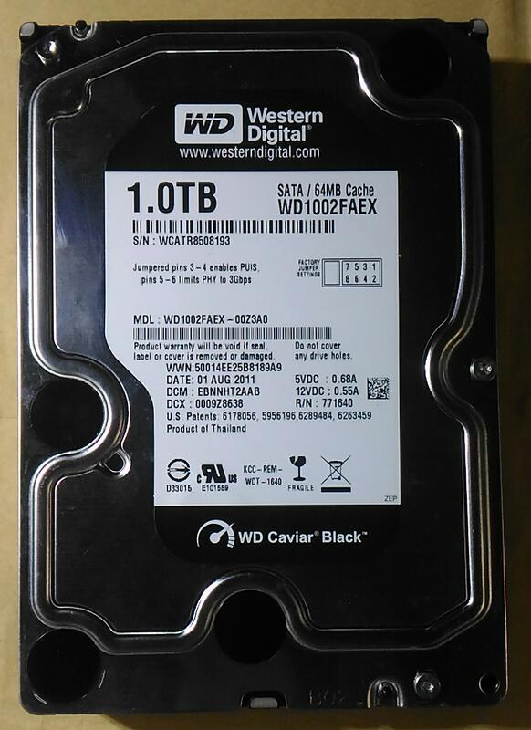 wd1001FALS WD1002FAEX WD1003FBYZ WD 企業級黑標1tb 320g硬碟SATA線20