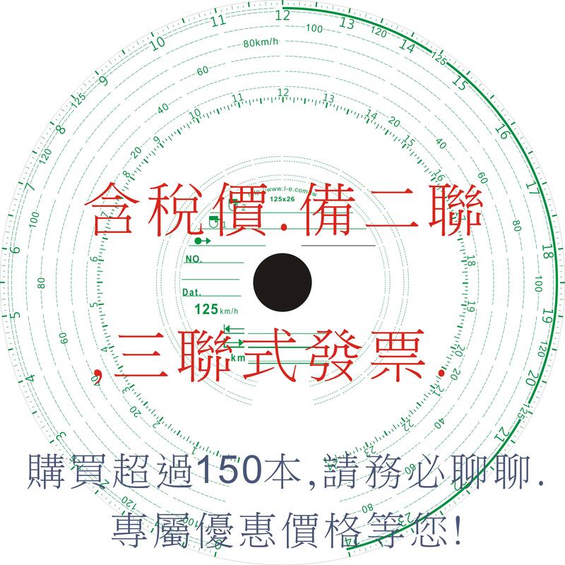 行車紀錄紙 行車記錄紙 125K/圓孔 路碼表 大餅紙 TACHOGRAPH CHART
