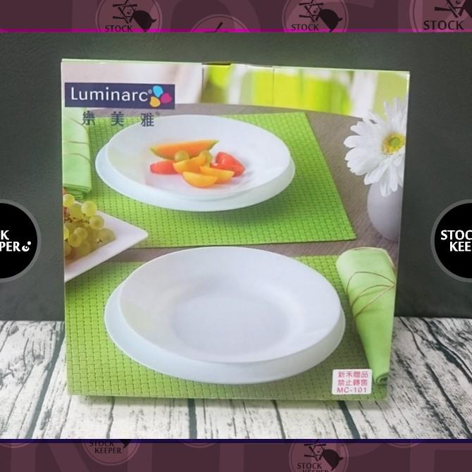 ◀倉庫掌門人▶法國製luminarc樂美雅純白色強化餐盤3件組 盤子MC-101