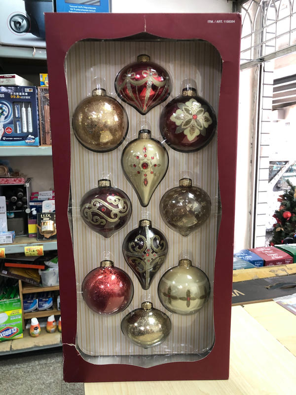 聖誕裝飾品 Kirkland Signature 玻璃裝飾球10入