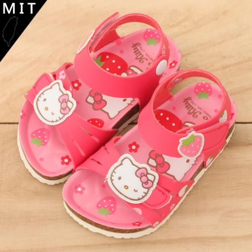 女童 Hello Kitty 凱蒂貓 草莓戀人系列 休閒涼鞋 KM