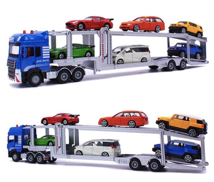 「車苑模型」精邦 1:50 兒童合金車模型卡車大貨車運輸車工程車貨櫃車玩具