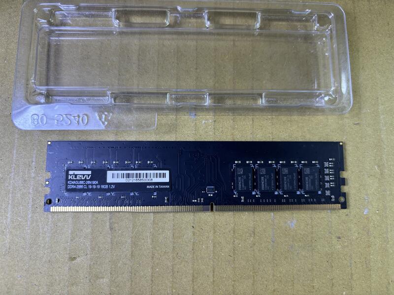 KLEVV 16G DDR4 2666 1.2V 16G 雙面顆粒,桌上型記憶體, 1隻16G