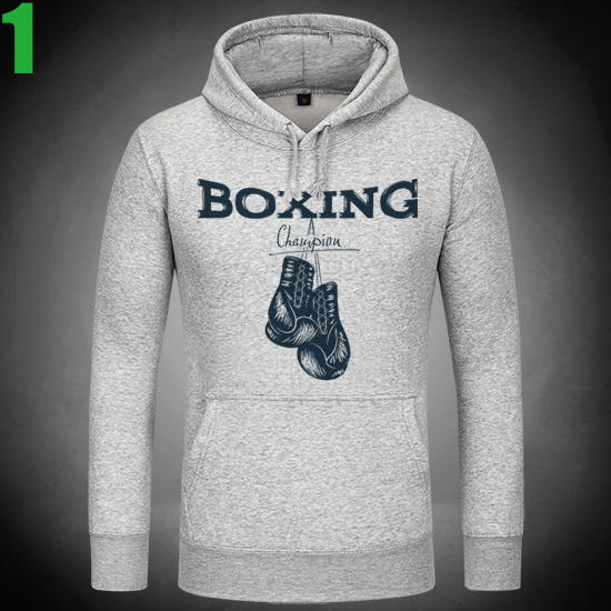 【拳擊 BOXING】連帽厚絨長袖拳擊運動主題T恤 新款上市購買多件多優惠!【賣場一】