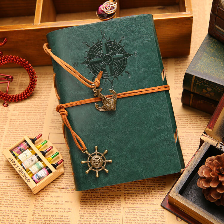 筆記本 日記本創意復古牛皮紙皮革記事本 精美旅行筆記本子盒裝