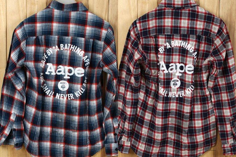 A Bathing Ape Aape bape 漸變色格紋長袖襯衫| 露天市集| 全台最大的網