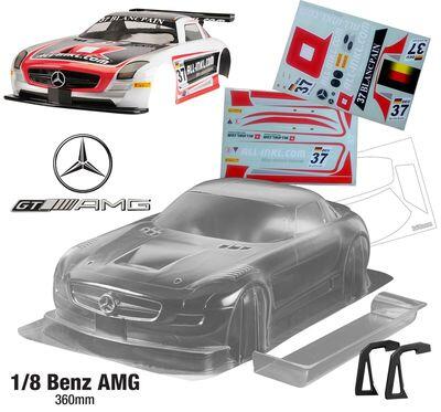 【萬板】Team C Benz AMG 1/8 長軸GT房車360mm用透明車殼組