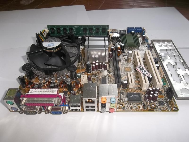 華碩主機板,P5LD2-TVM,含CPU,風扇,威剛2G記憶體,整套,,加檔板